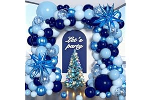 KARLURE Blue Balloon Garland Arch Kit, Metallic Navy Blue Balloons with Star Balloons for Birthday Baby Shower Wedding Winter