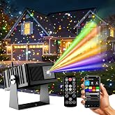 Smart Outdoor Laser Lights Projector, 7 Color Motion Star Firefly Lights Effect, Moving Dynamic RGB Lights Show Waterproof Laser Projection with App &amp; Remote Control for Parties Home Garden Yard