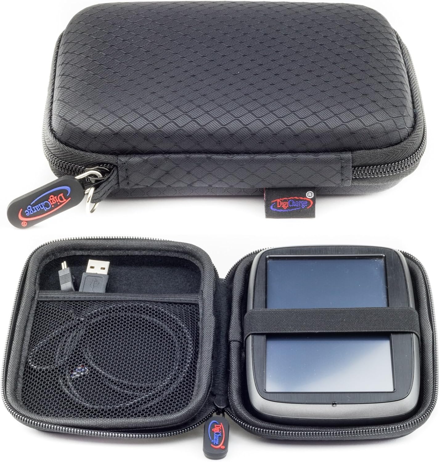 Black Slim Hard Carry Case For Sat Nav GPS with 5 & 4.3 Display For