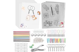 Altdeovk 125 PCS Shrinky Dink Sheets, A5 Shrinky Dink Keychain Kit, Shrink Dinks Paper Kits for Kids DIY Art Craft with Keychain Earring HairClips Brooch Accessories(7.87x5.70inch) (124)