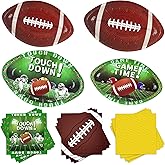 168Pcs Football Party Supplies Tableware Set，Football Party Set Includes Dinner Plates, Dessert Plates, Napkins, Super Game Bowl Party Decoration Football Theme Party Decorations Birthday Party
