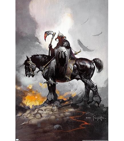 Amazon.com: Death Dealer by Frank Frazetta Poster Viking On Horse