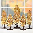 DAZONGE Fall Decor - 5PCS Wooden Free Standing Fall Trees Signs - Fall Decorations for Home - Rustic Decorative Fall Trees Table Centerpiece for Shelf Mantel Decor