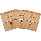 Eaciy Easter Bracelets Basket Stuffers Gifts for Girls Kids - 3-5 PCS Adjustable Bunny Rabbit Bracelet Christian Gift with Card