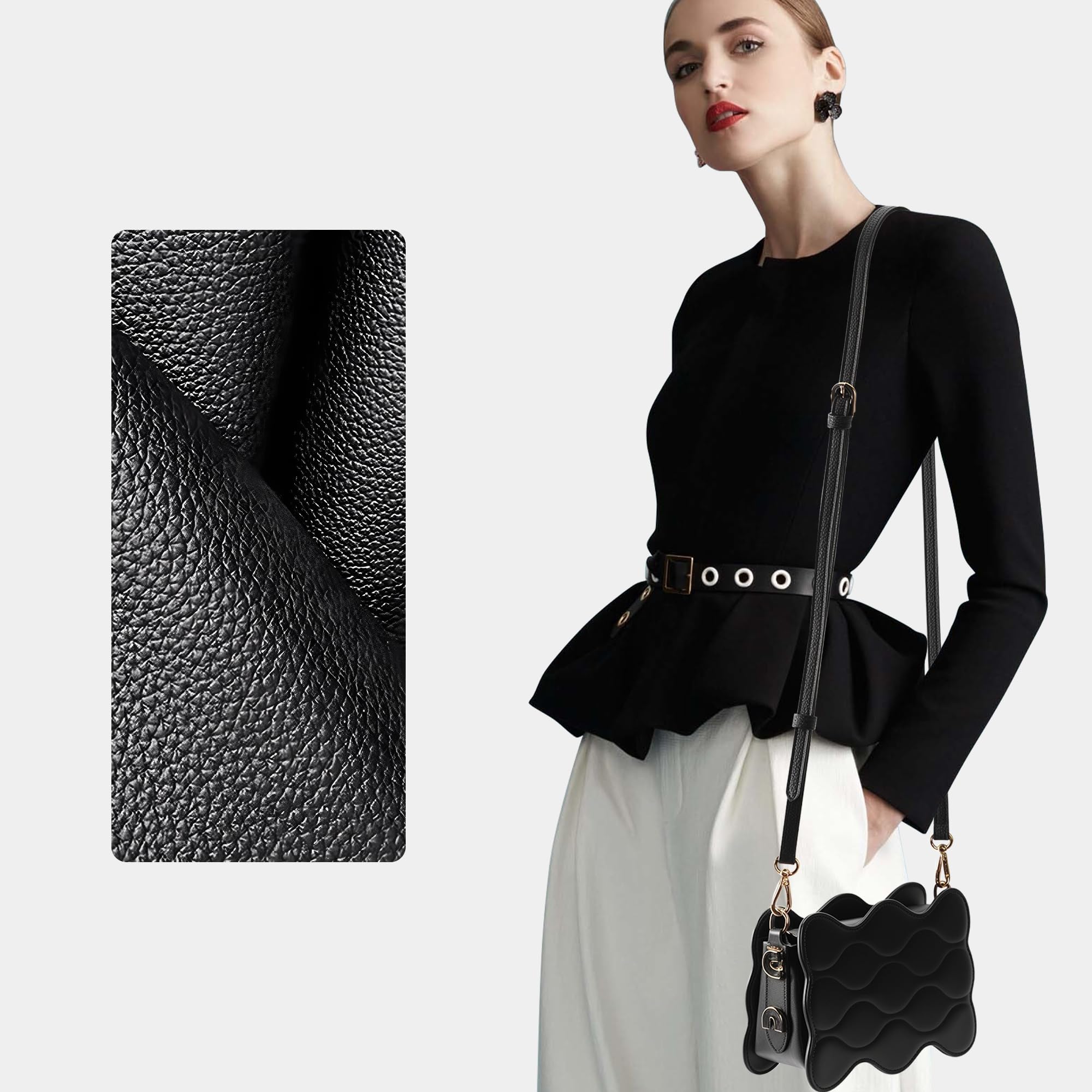 SEAVILIA PU Leather Purse Strap Replacement Crossbody Adjustable Long Thin Handmade Shoulder Handbags Strap