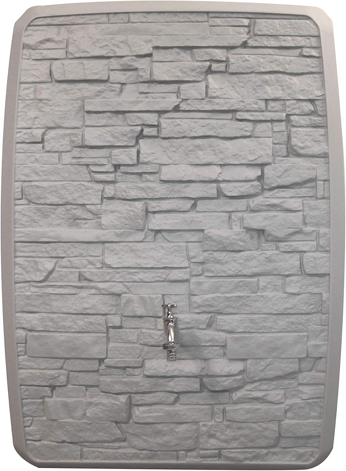 Regentonne eckig Regenwassertank Multitank 250 Liter grau aus UV- und witterungsbeständigem Material. Regenfass bzw. Regenwassertonne mit zwei unterschiedlichen Seite und hochwertigen Anschlüssen