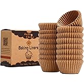 Bake Choice Non-Stick 400pcs Mini Cupcake Liners for Baking, Natural parchment muffin liners for Mini Muffin Pan, Cupcake Pan