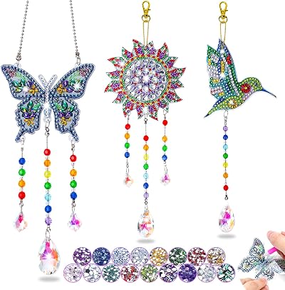 Dikence 5D Diamond Art Wind Chime Kit for Kids 6-12 Sun Catcher Decor