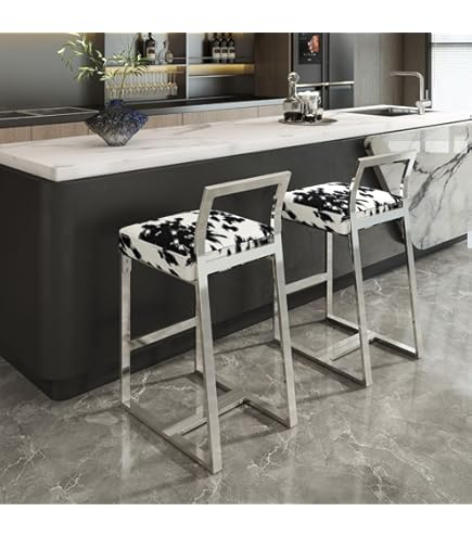 Linon Cow Print Bar Stools Counter Height Linon Home Decor Carolyn