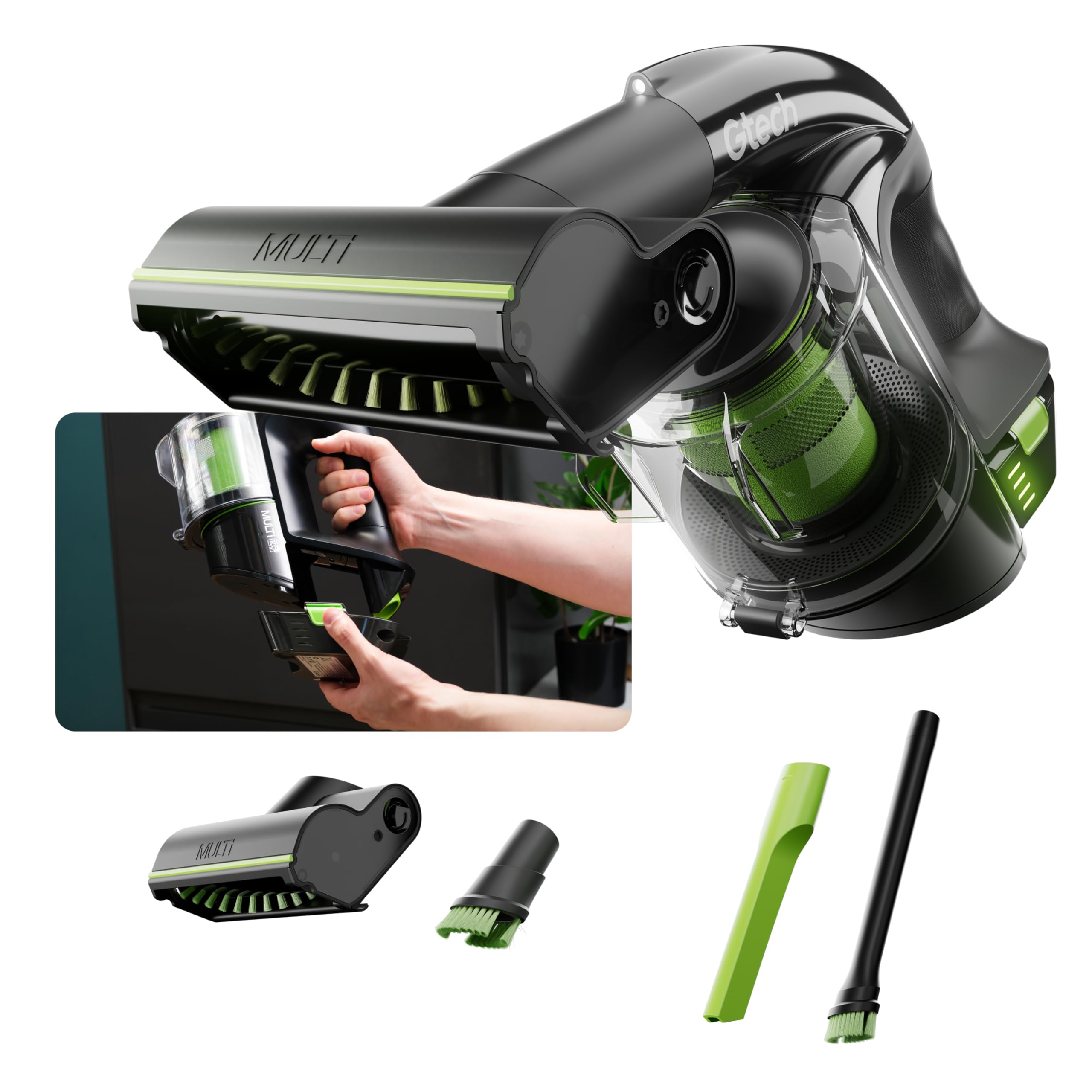 Gtech Multi MK2 K9 | Cordless Handheld Vacuum Cleaner | Reinforced with Aluminium | 22V Li-ion Battery | Powered Brush Bar