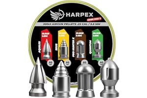 Harpex Combo Pack 4 .22 Cal Airgun Pellets – Variety Pack with Aquiles, Zeus, Pro Hunter X & Quantum – Heavy & Pointed Pellet