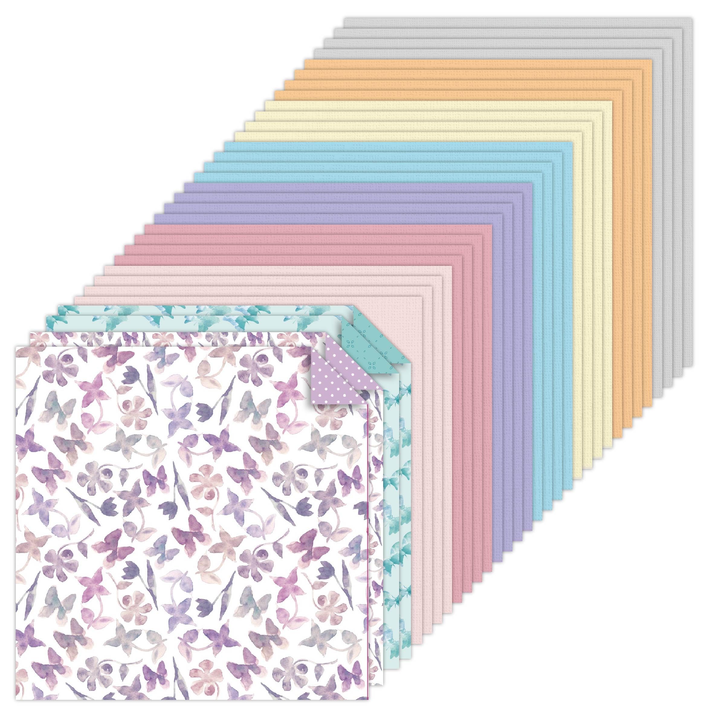 Photo 1 of 12x12 Solid Colored Scrapbooking Cardstock Paper - 36 Sheets 220gsm Pastel Construction Paper Assorted Colors for Card Making Background Planner Scrapbook Materials Supplies