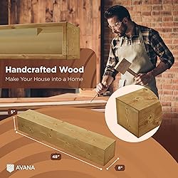 Avana Floating Fireplace Mantel - Natural Wood