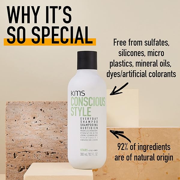 KMS CONSCIOUSSTYLE EVERYDAY SHAMPOO FOR WEIGHTLESS MOISTURE, 25.3 FL OZ