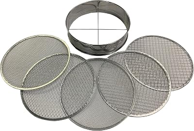 Selections Stainless Steel Garden Potting Bonsai Compost Soil Sieve with 5