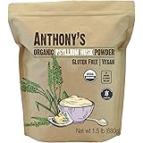 Anthony's Organic Psyllium Husk Powder, 1.5 lb, Gluten Free, Non GMO, Finely Ground, Keto Friendly