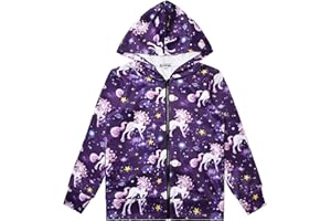 JXSTAR Girls Zip Up Hoodie Jacket Unicorn Sweatshirt with Pockets
