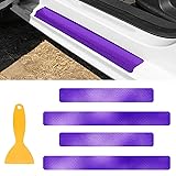 MLAHUIER 4PCS Carbon Door Sills Protector with