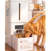 15L Automatic Dog Feeder Large Breed: 63 Cup Capacity for Kibble up to 22mm | Anti-Clog Feeder with Elevated Stand, Featuring HD Camera with WiFi and Easy App Scheduling by Yakry