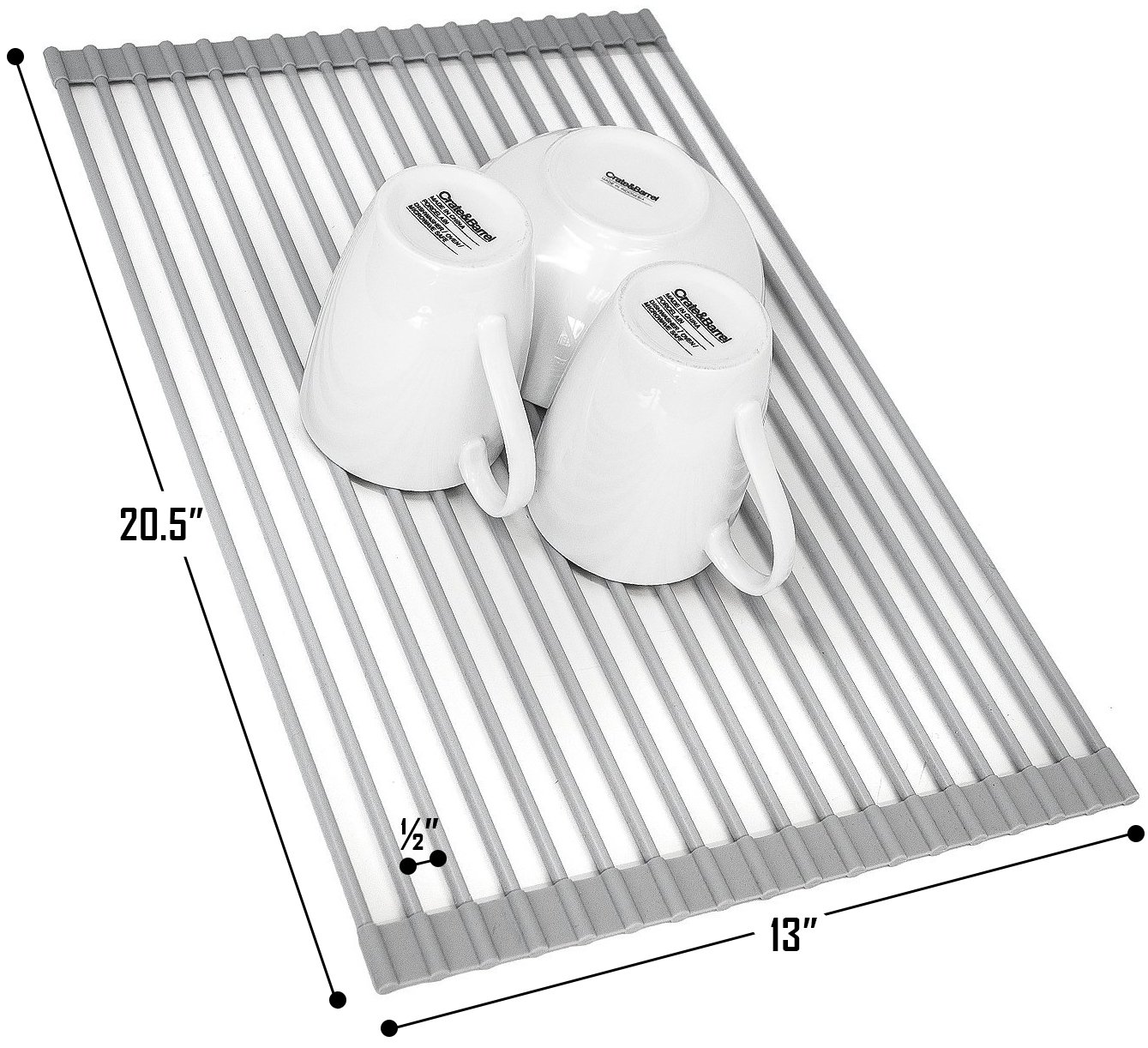 Sorbus RollUp Dish Drying Rack [Large 20 . 5'' X 13"] Over The Sink