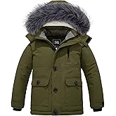 ZSHOW Boys' Hooded Winter Coat Warm Waterproof Puffer Jacket Thick Fleece Parka
