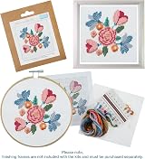 Trimits 3PK Cross Stitch Kits for Adults Beginners Butterfly Cat Flowers 13x13cm view 9