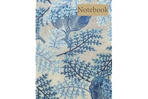 Notebook: Lined Notebook Journal - Indigo Plants woven fabric Cover- 120 Pages - 8.5 x 11 inches (Letter size)