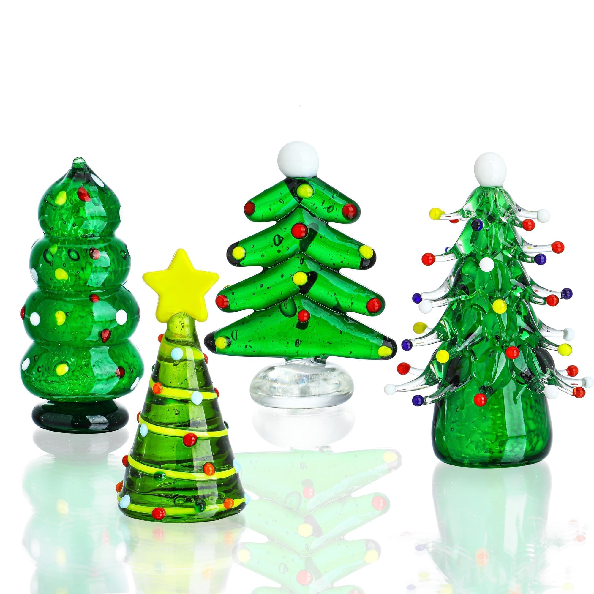 HDCRYSTALGIFTS Crystal Christmas Tree Figurine Gifts for Women Mum Men Crystal 2.5''Glass Christmas Tree Ornaments Collection Paperweight Ornaments Crystal Lovers Home Table Centerpiece Deco