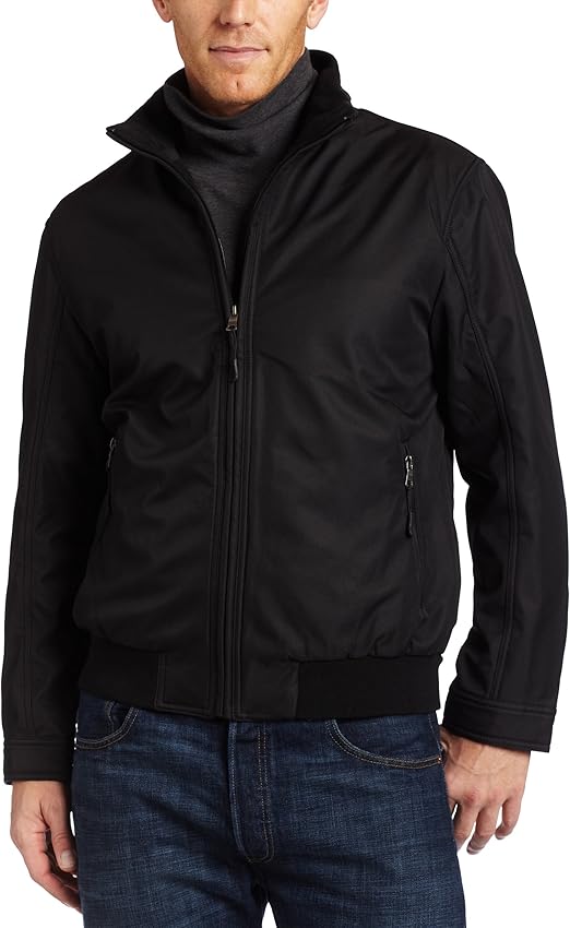 HAGGAR Mens Soft Shell Active Jacket, Color Negro, Talla XLarge