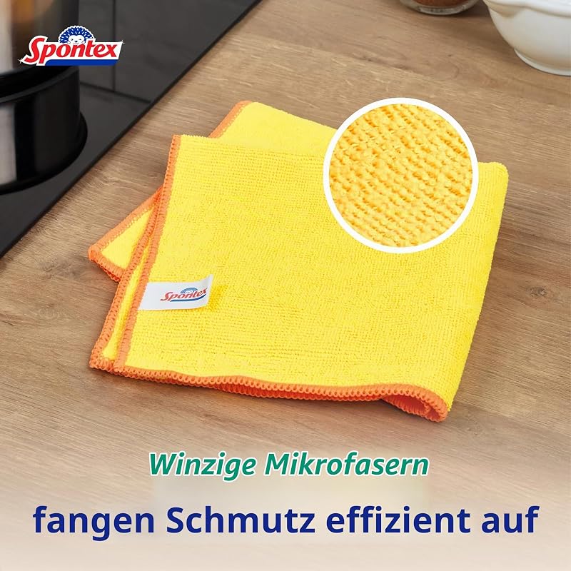 Mikrofaser Collection Reinigungstuch | Bunte Mikrofasertücher für viele Einsatzgebiete | 8 Stück