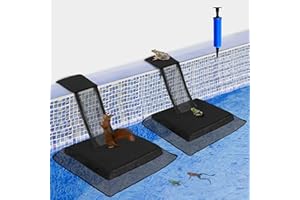 PEEH Animal Saving Escape Ramp,Pool Critter Escape Ramp Accessories Tools,Floats Frog Saver for Swimming with Pool Skimmer Socks,Saving All Small Animals Entering The Pool (2 PCS Black)