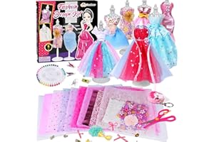 Tacobear Fashion Designer Kits for Girls Sewing Kit for Kids Fashion Design Sketchbook Creativity DIY Arts & Crafts Learning Toys Teen Birthday Gifts Age 6 7 8 9 10 11 12
