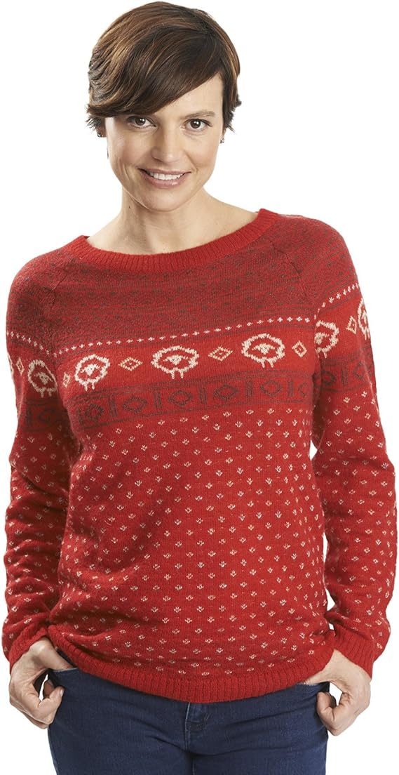 Woolrich Women's Mohair Wool Fair Isle Sweater, Old Red Fair Isle, X