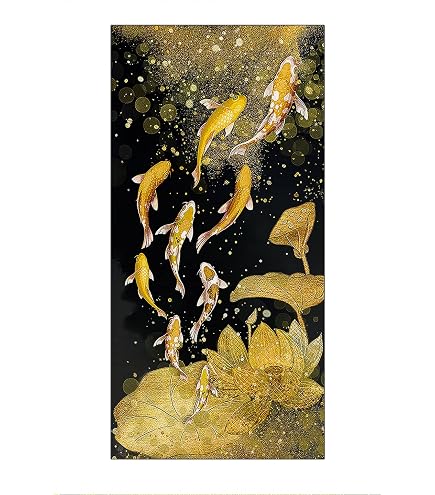 Amazon.com: HPUXSYIO Lucky Gold Nine Koi Fish Animal Painting Wall