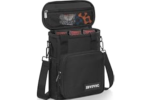 IBVIVIC 3 Slots Wireless Microphone Case with Foam, Mic Carrying Bags with Shoulder Strap Microphone Carrying Case for Party, Singing (Black)