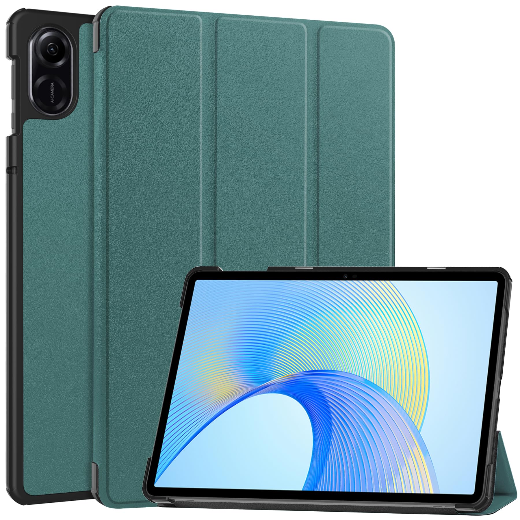Case for Honor Pad X9 / X8 Pro Tablet 11.5-Inch, Slim Tri-Fold Stand Premium Leather Protective Shell Smart Cover with Auto Wake/Sleep Flip Case, Dark Green