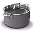 Ninja C30480 Foodi NeverStick Premium 8-Quart Stock Pot with Glass Lid, Hard-Anodized, Nonstick, Durable & Oven Safe to 500°F, Slate Grey