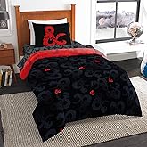 Ashford Textiles Dungeons & Dragons Iconic Ampersand Twin Bed in a Bag, 4 Piece Bedding Set with Comforter and Sheets, Comfortable All Season Bedding Set