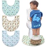 Enifine Washable Commode Potty Training Mats, Super Absorbent Reusable Toilet Training Rug for Kids, Leak-Proof & Non-Slip Adult Incontinence Toilet Mat, Bathroom Floor Protector Pads 4 Pack