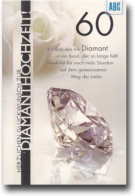 Biglietto Di Auguri Per Diama Ntenen Matrimonio Congratulazioni Per Nozze Di Diamante All5 Amazon It Cancelleria E Prodotti Per Ufficio
