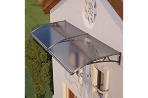 DAWNINGHOMM Awning for Door Entrance with Drainage, 40x80 Inch Awnings for Doors Exterior, Polycarbonate Cover with Plastic Steel Bracket, UV Rain Snow Protection Window Awnings Exterior for House, Porch, Patio