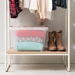 IRIS USA 19 Qt Stackable Plastic Storage Bins with