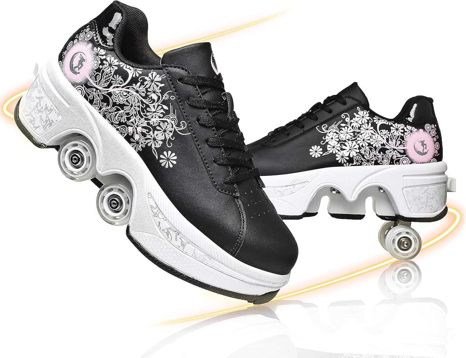 Roller Skates for Women Outdoor Parkour Shoes with Wheels for Girls