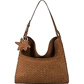 Queenoris Suede Purse Bag for Women, Top Handle Shoulder Bag Vegan Leather Slouchy Tote Elegant Handbag for Work Travel