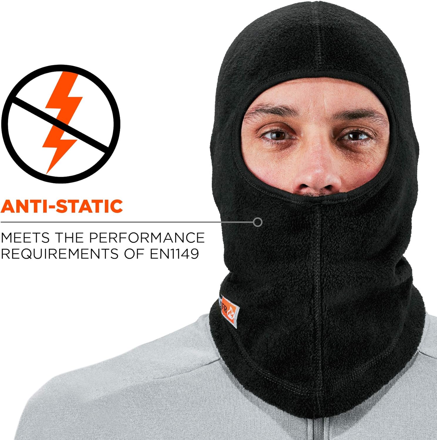 FR Rated Balaclava, Winter Face Mask, Thermal Fire Resistant Modacrylic Fleece, Ergodyne N-Ferno 6828,Black: Home Improvement