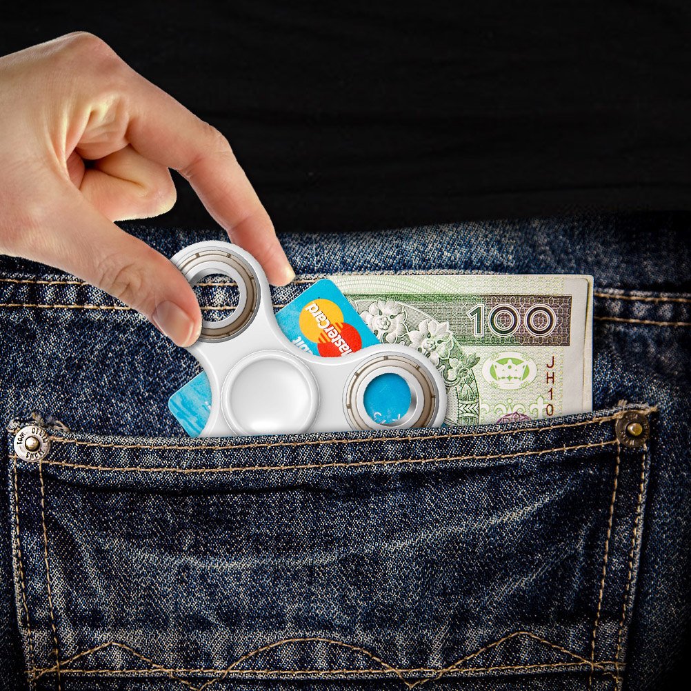 Tri-Spinner Fidget Plastic Spinner,AOPETIO EDC Hand Puzzels for ADHD Autism Anxiety Boredom (White)