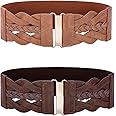 GRACE KARIN Women's Elastic Wide Belts Vintage Stretchy Belt Retro Fashion Cinch Belts for Dresses