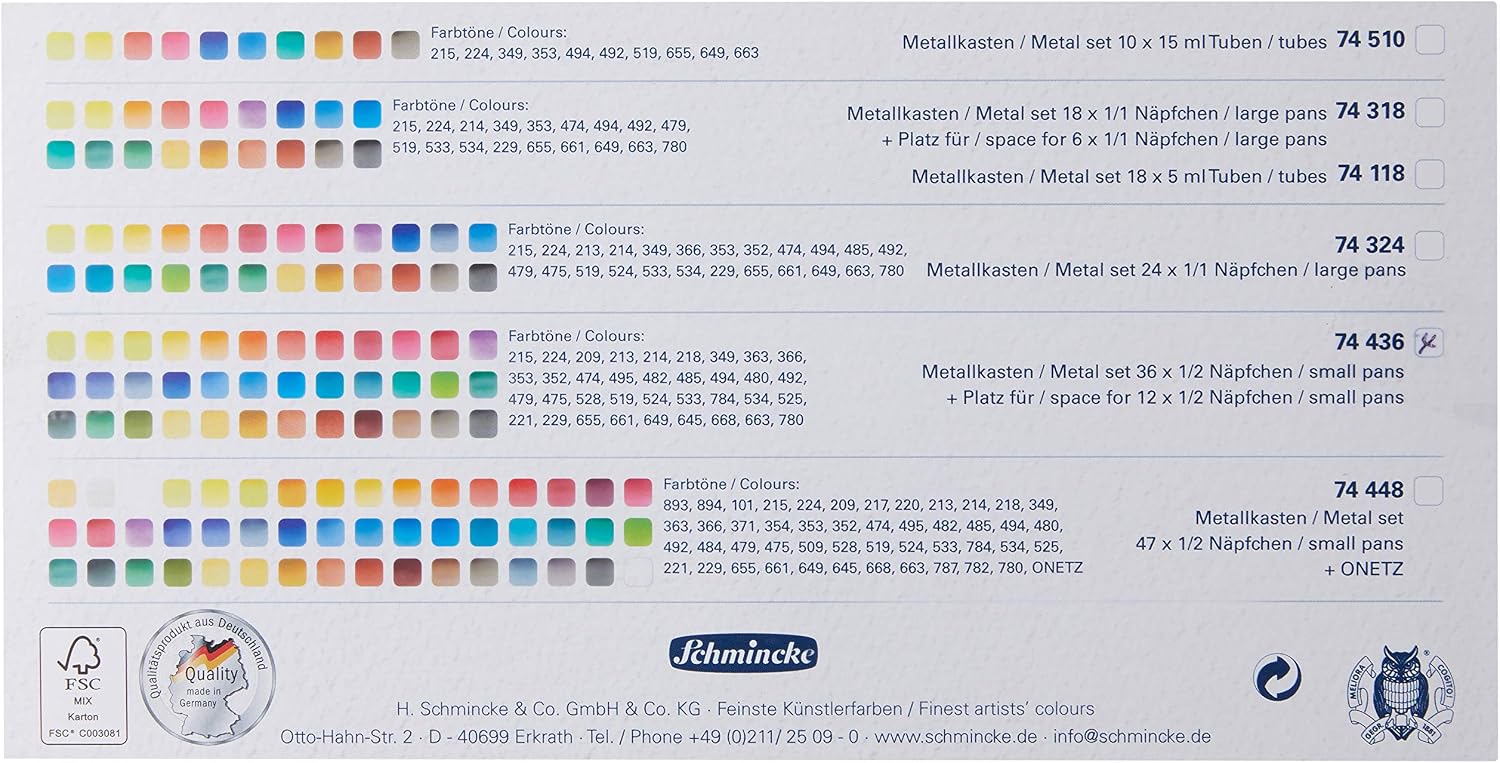 Schmincke, HORADAM AQUARELL paint box with 36 finest watercolours, 74436097, metal box, painting set, watercolours - Image 4