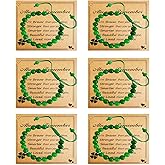 Bovemee Green Nature Stone Clove Bracelet Four-Leaf Clover Female Heart Charm Clover Peacock Bracelet Lucky Bracelet Trendy Gift for Women