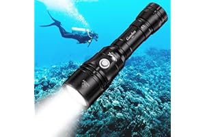 GoZebra Diving Flashlight, D20 3200 Lumen Scuba Dive Light, Rechargeable Diving Lights Underwater Waterproof Flashlight with Hidden USB C Charging Port for Under Water Deep Sea Cave